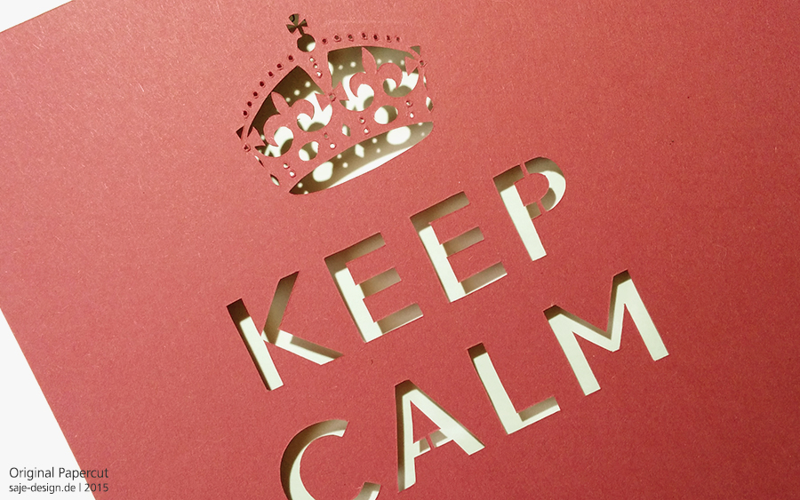 Original Papercut: Keep Calm And Carry On